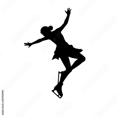 Ice Skater Back Spiral Silhouette
