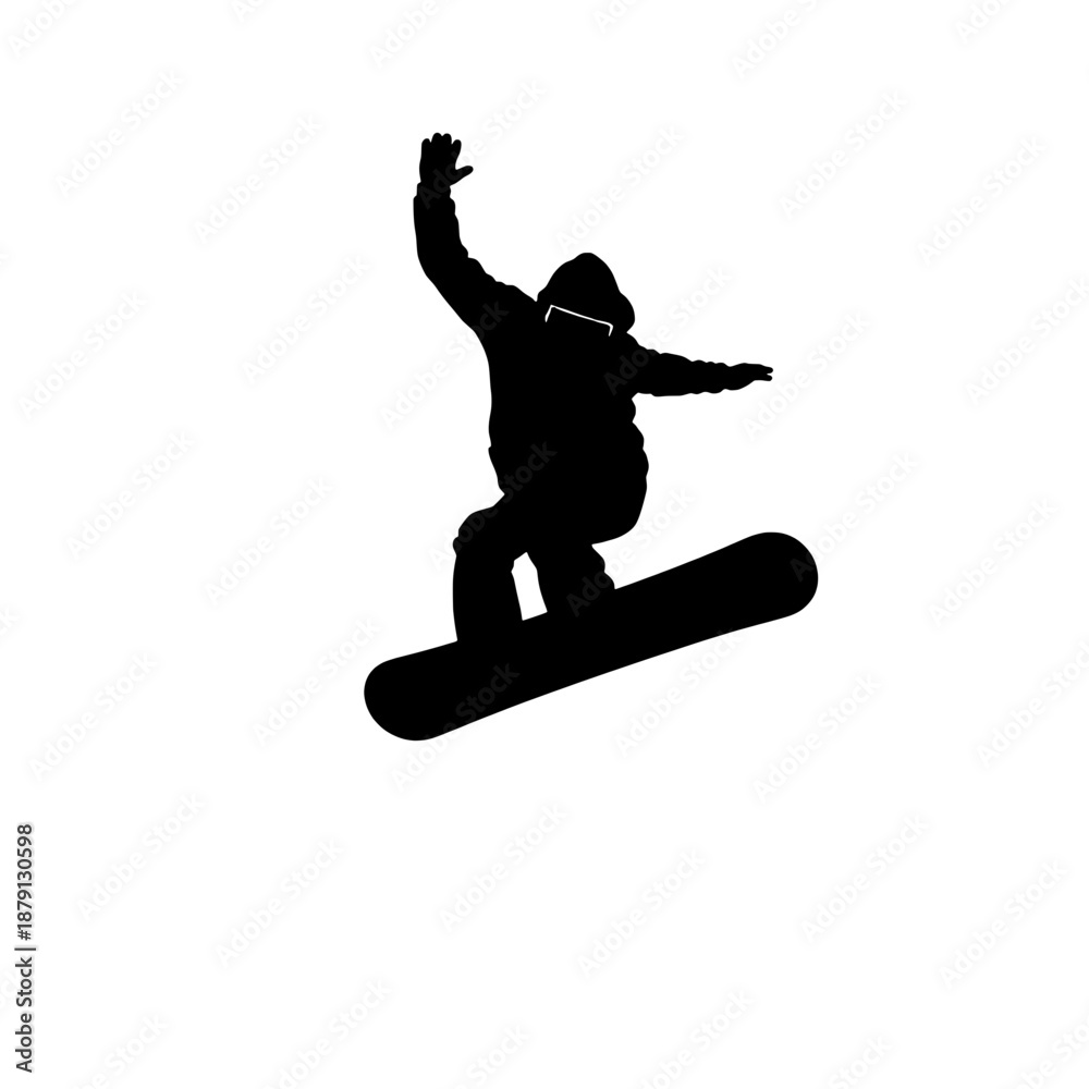 Fototapeta premium Snowboarder Backside Air Flatground Silhouette