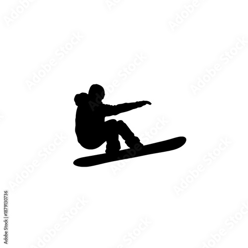 Snowboarder Silhouette Performing Trick