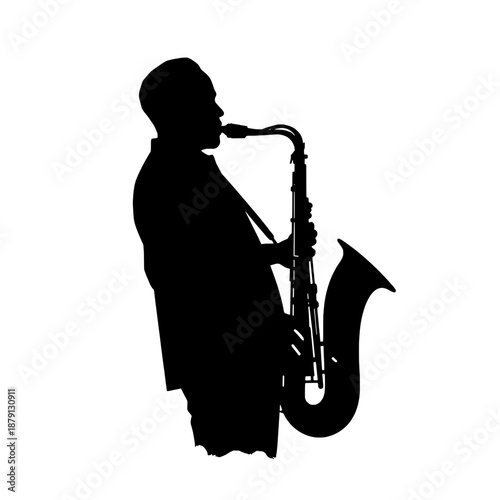Abstract Saxophone Player Silhouette