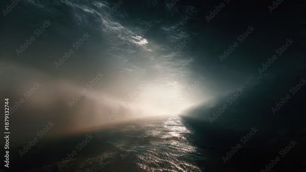 Fototapeta premium Stormy sea at night