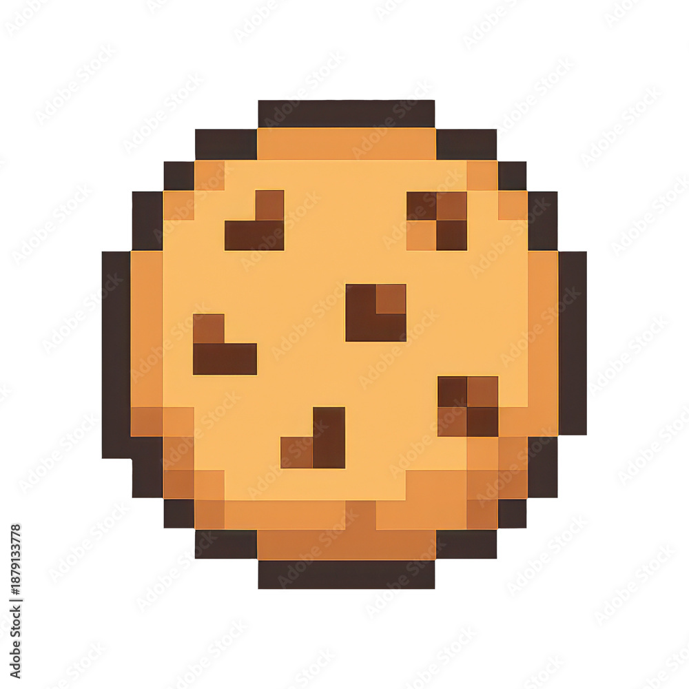 Naklejka premium PNG Pixelated cookie digital art
