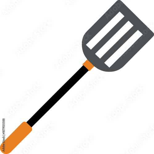 Orange Grip Spatula Icon for Kitchen Cooking Essentials