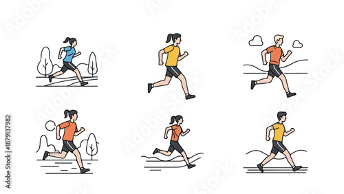 vector illustration of a man and woman in action