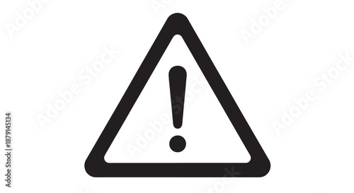 Prominent Warning Triangle Icon with Exclamation Mark for Caution Signage.