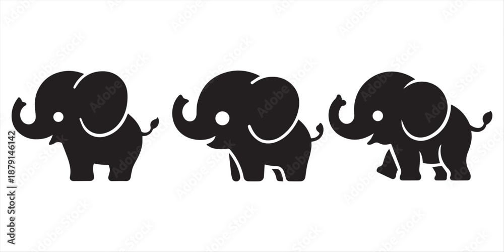 Obraz premium Three playful elephants Vector