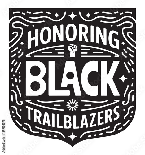 Honoring Black Trailblazers Emblem with Raised Fist