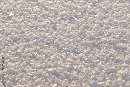 Canvas Print White snow with snowflakes sparkling in the sun's rays