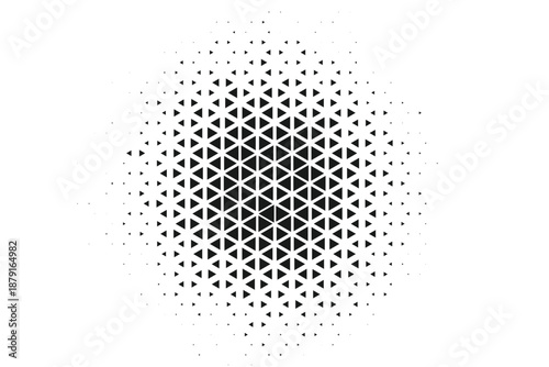 Classic Black and White Triangle Halftone Pattern with High Contrast Circular Dispersion for Bold Corporate Identity Branding Vector Illustration