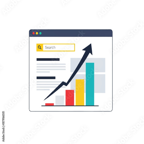 Search Engine Ranking Concept Illustration with Website Page