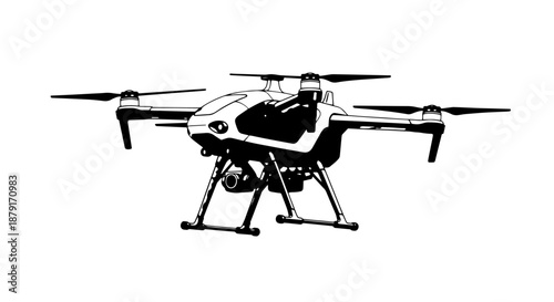 High-tech quadcopter drone with camera and gimbal for precise aerial imaging and surveillance.