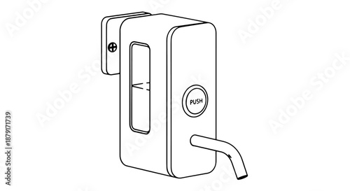 Minimalist Lever Door Handle with Integrated Lock on White Door.