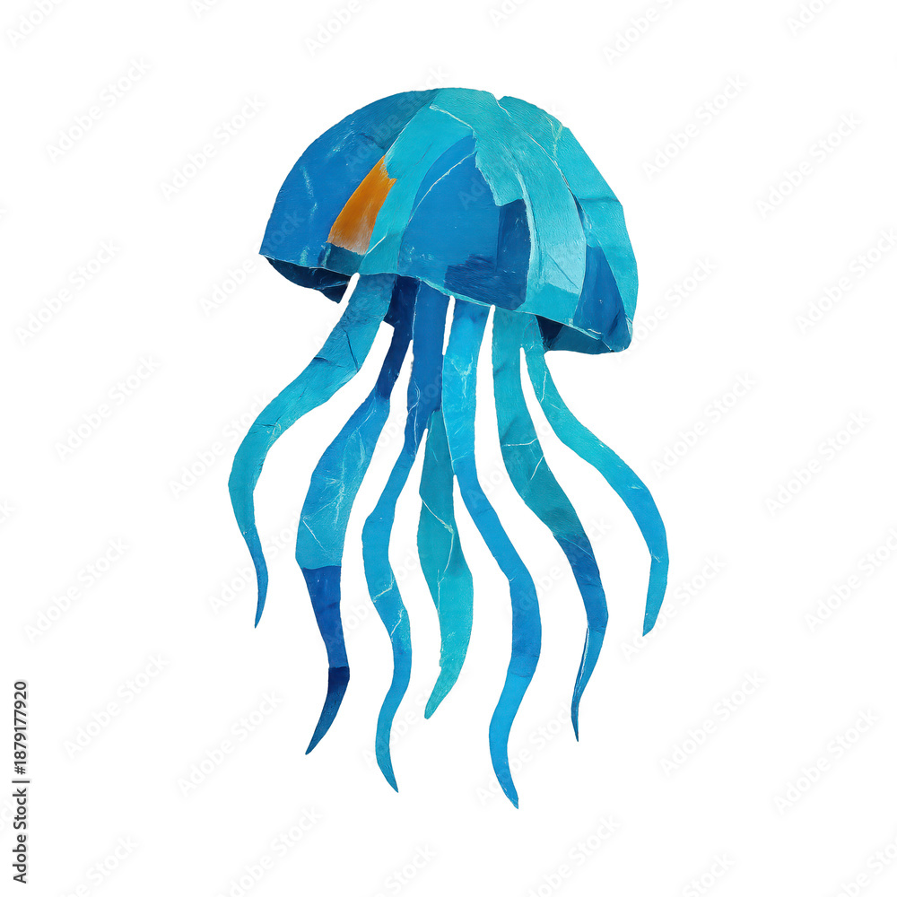 Fototapeta premium PNG Vibrant abstract jellyfish illustration.
