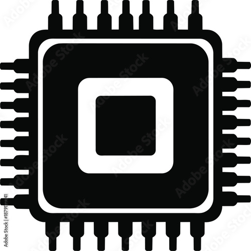 Microchip icon representing advanced technology and computing power.