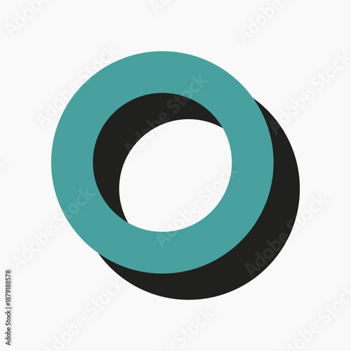 Blue ring collage element vector