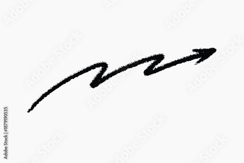 Hand-drawn zigzag arrow sketch illustration vector