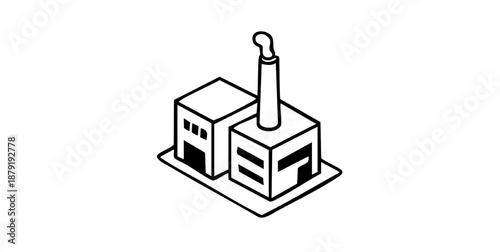 Manufacturing factory icon design representing industry production and processing
