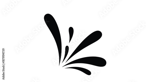 Black ink splatter on a white background.