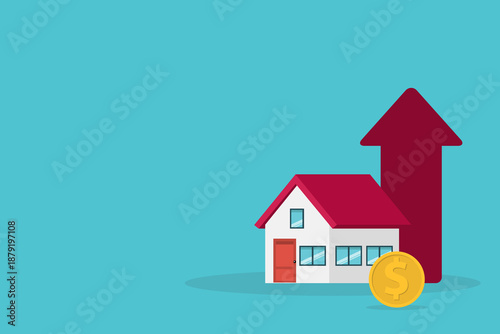 Tableau sur toile Home expenses and costs of living going up. Home crisis concept