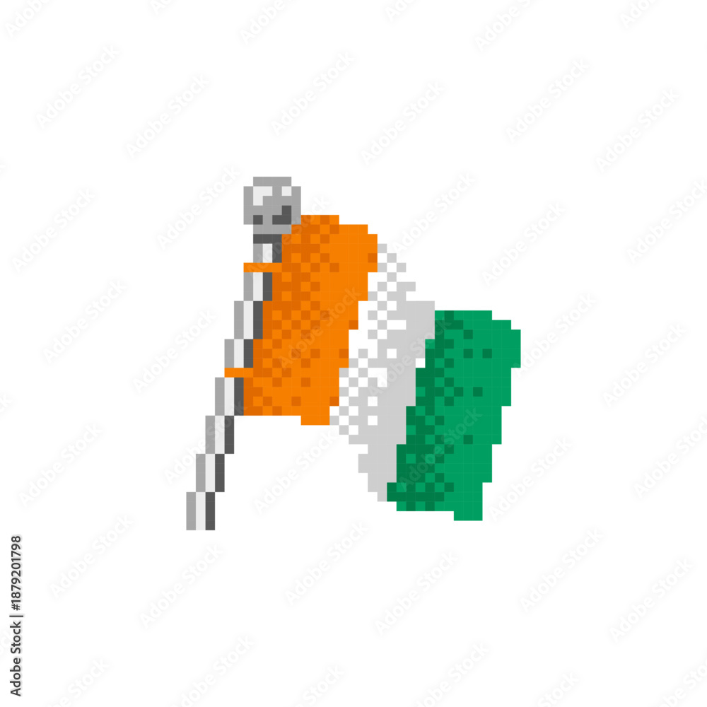 Obraz premium Ivory Coast Flag in Pixel Art