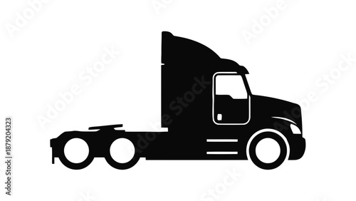 Vector illustration of a heavy duty commercial vehicle truck on transparent background, side view concept
