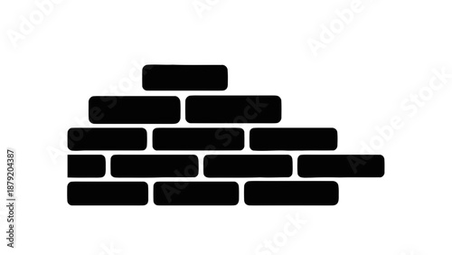 Vector illustration of a classic brick wall pattern element on transparent background for design projects