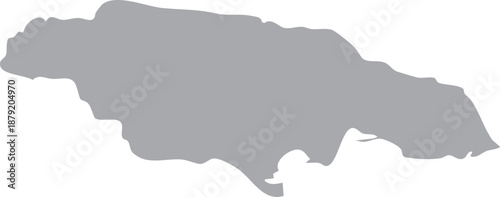 Jamaica Grey Map Silhouette Vector