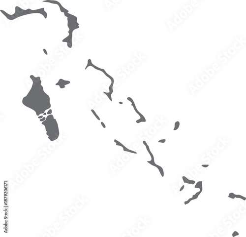 The Bahamas Map Silhouette Vector