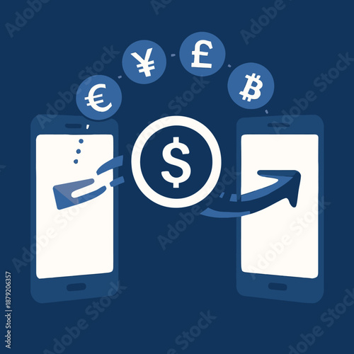 E-wallet digital money transfer and fintech