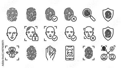 Collection of Simple Black Line Icons.