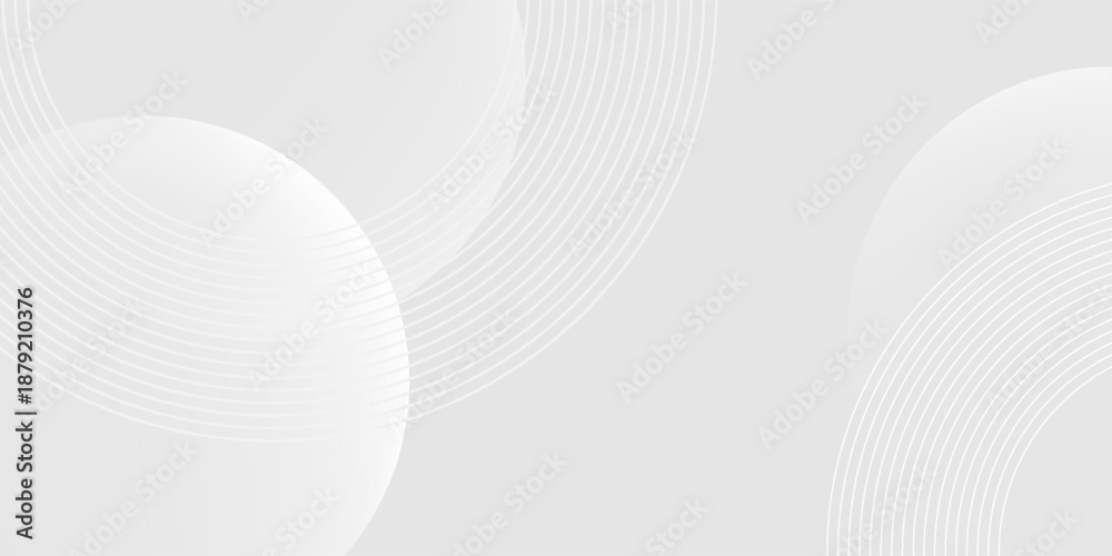 Fototapeta premium White geometric abstract background overlap layer on bright space with lines effect decoration.