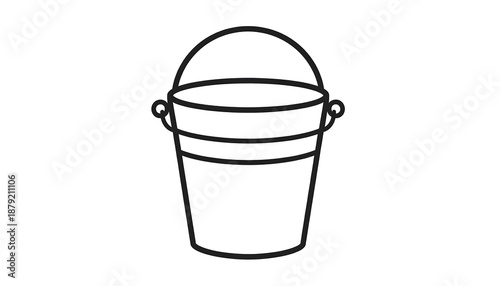 Simple line drawing of a bucket