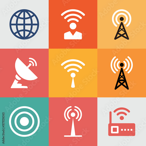 Colorful Communication Icons Set