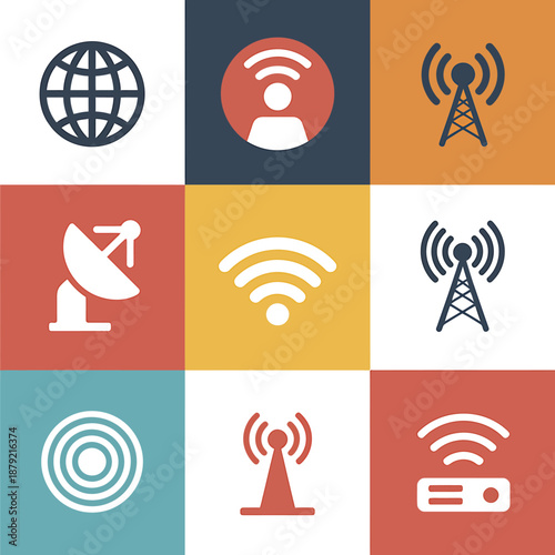 Colorful Communication Icons Set