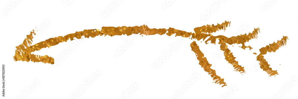 Fototapeta premium Glitter brushstroke arrow illustration