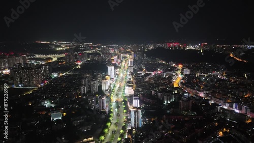 Wallpaper Mural Luzhou Sichuan City Lights at Night - Aerial Urban Landscape Torontodigital.ca