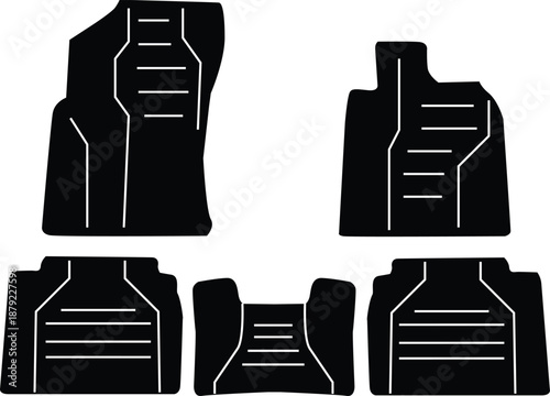 Rubber car mats. Car mats sign. Car mats and carpets symbol. flat style.
