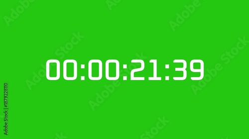 animation countdown 30 minute format day, hour, minute, second, speed up on greenscreen 4k video