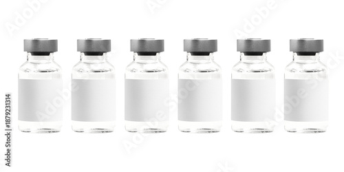 Obraz na plátně Six png injection vial bottles mockups with labels
