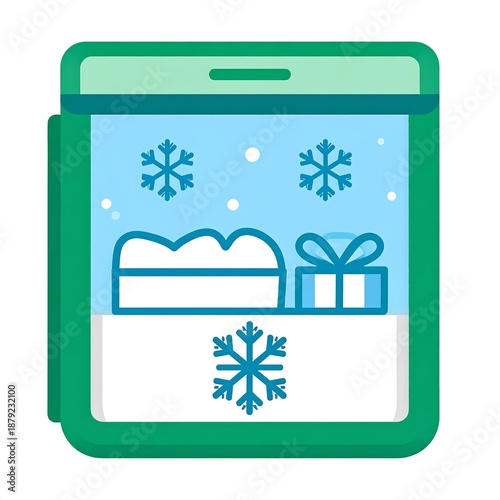 Winter-themed small fridge