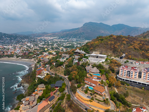 фотографія Aerial view of El Parthenon, mansion of Arturo El Negro Durazo in Zihuatanejo