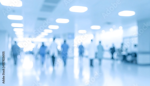 Abstract Blurred Hospital Corridor Interior Background