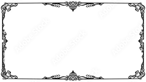 Intricate black ornamental border frame