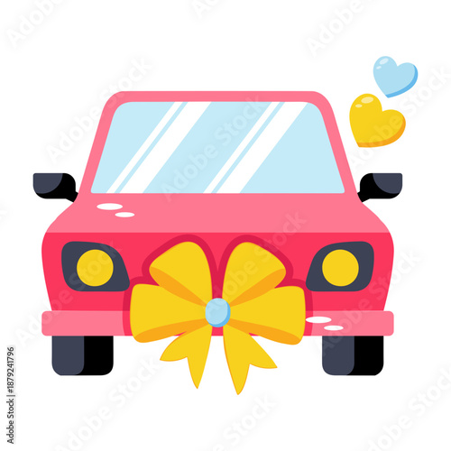 A flat style icon depicting a honeymoon