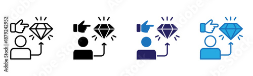 Prestige Icon Multi Style Vector Illustration