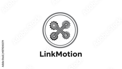 LinkMotion Logo with Gears and Cogs.