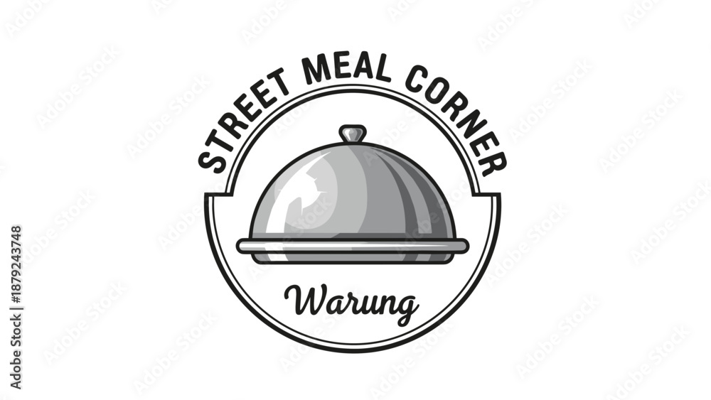 Fototapeta premium Street Meal Corner Warung Logo Design.
