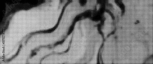 Vector abstract grunge halftone pattern, black dost texture background.