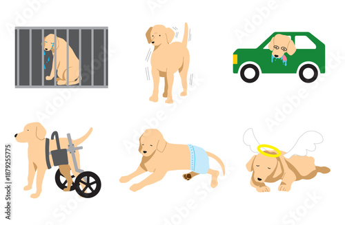 手書きの犬　イラストセット