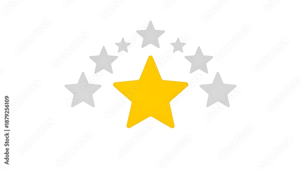 Obraz premium Yellow Star Standing Out Among Grey Stars.